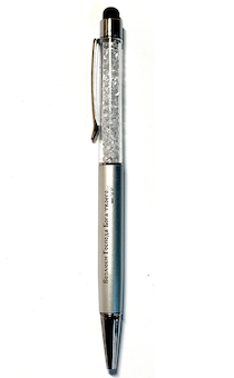 Ручка-стилус ЛЮКС "Возлюби Господа Бога твоего" Мат 22,37 цвет серебряный с кристаллами