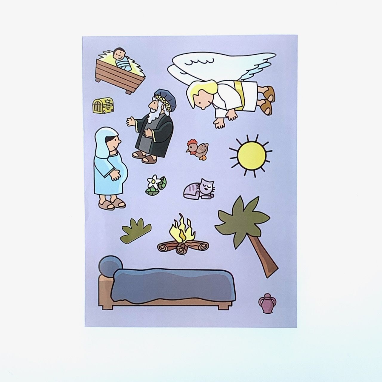 Рождественская история. Поделка с наклейками. Карточки, наклейки, задания. Для детей 4+