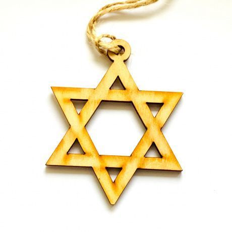 Подвеска для авто деревянная ароматизированная "Звезда Давида", размер 5,4 *5,4 см