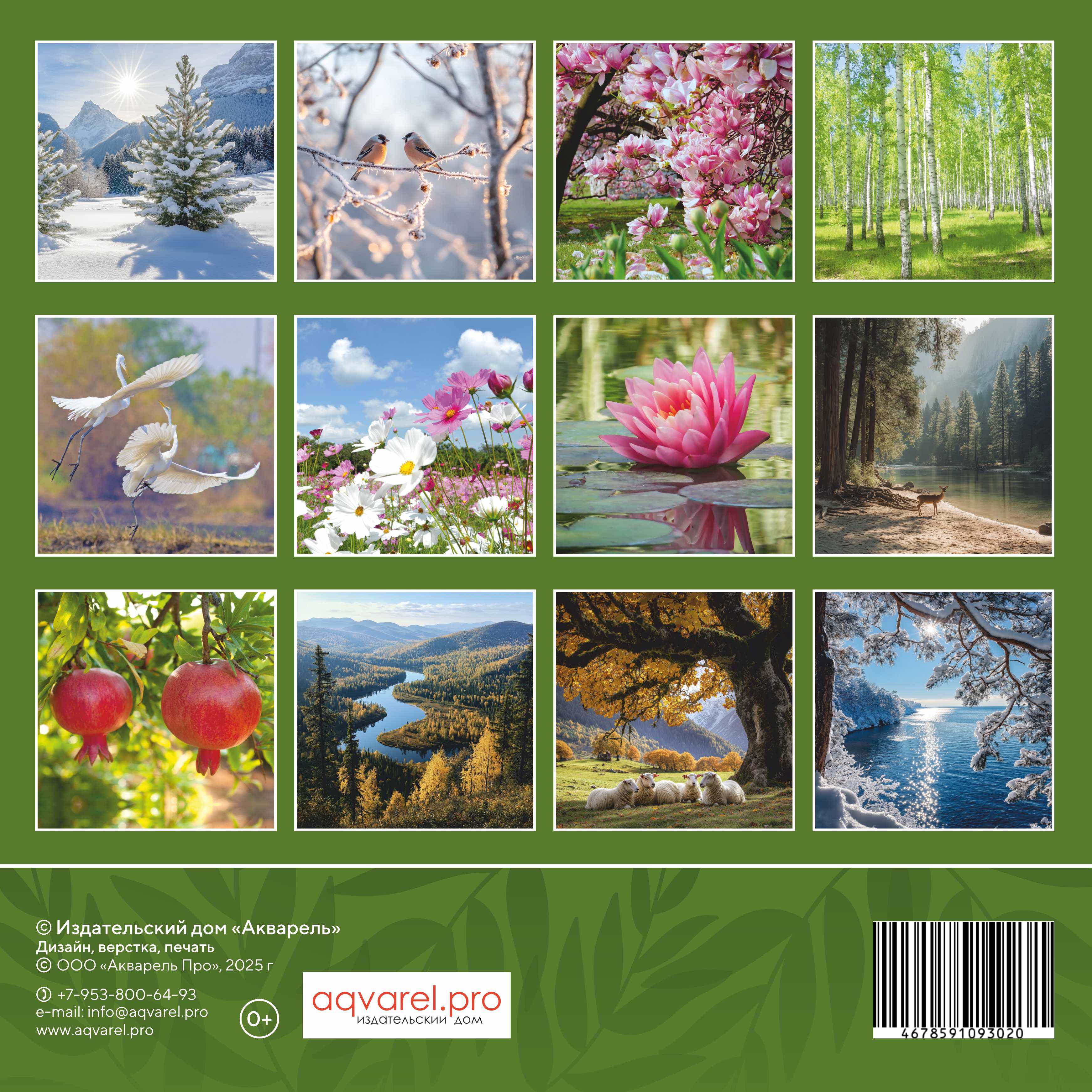 Календарь перекидной на скобе "Природа славит Творца"  на 29*29 см на 2026 (планер) на 12 листах