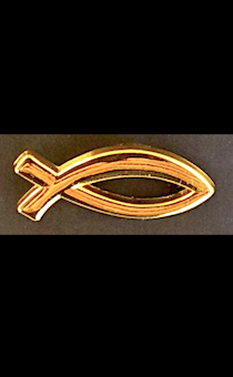 Значок "Рыбка" металлический на ценге , цвет "золото"