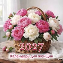 Календарь перекидной для женщин "Цветы" на 29*29 см на 2027 (планер) на 6 листах (2 месяца на 1 листе)
