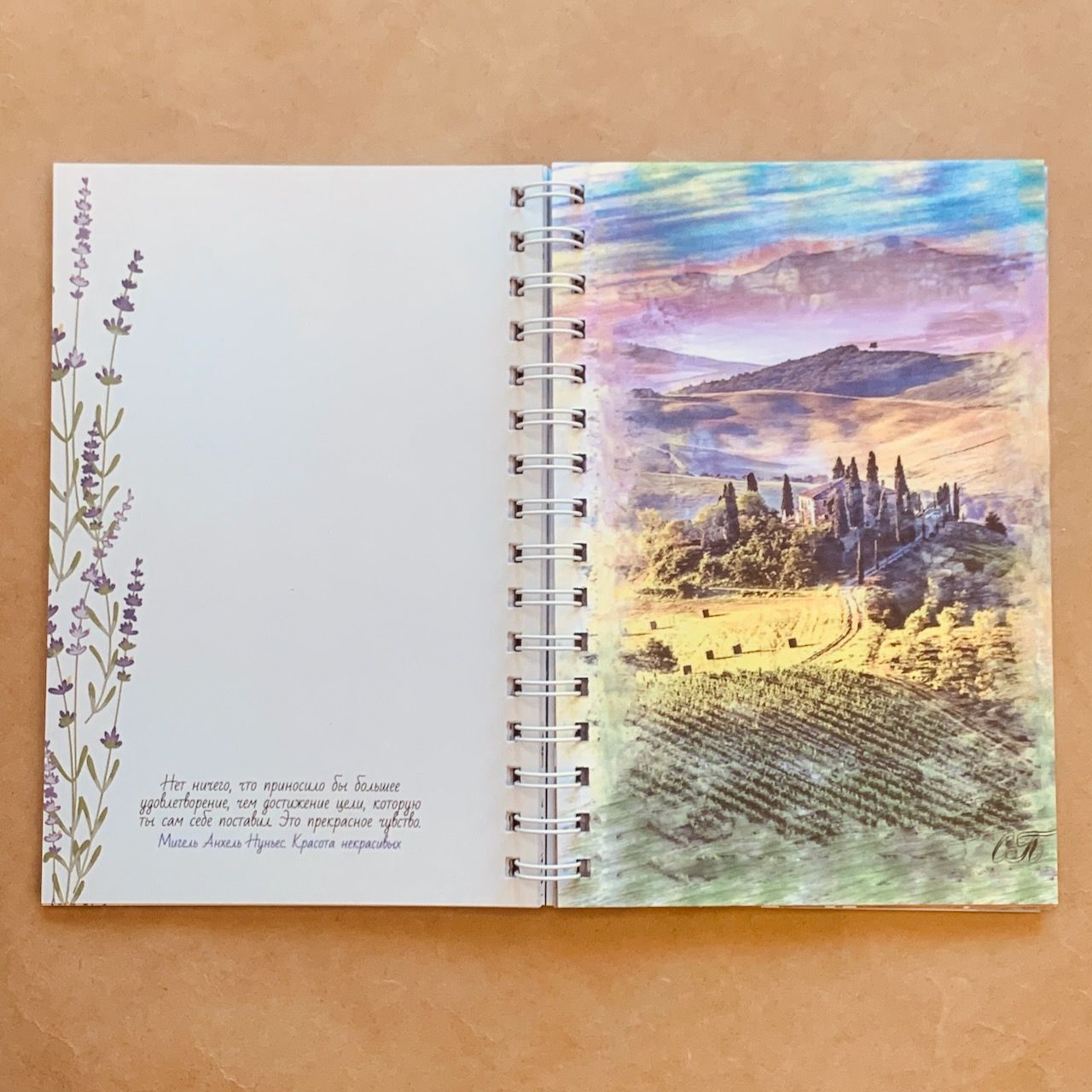 Блокнот на пружине "Мудрые мысли", формат А5, красочные иллюстрации, мудрые цитаты