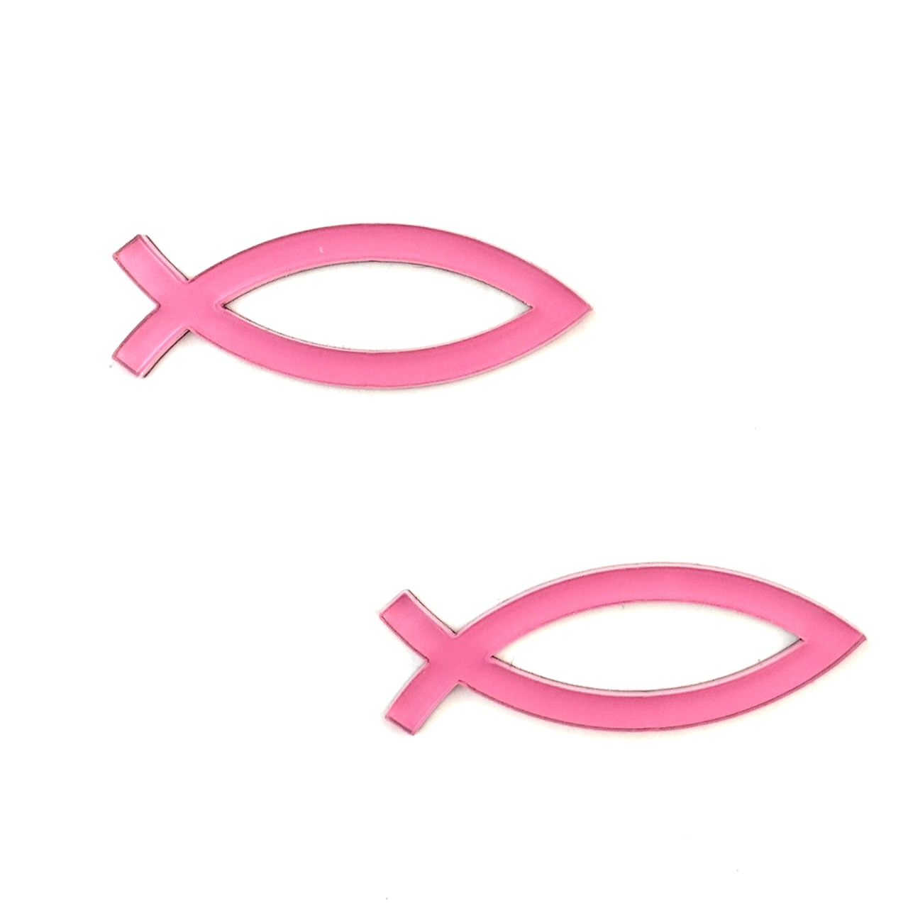 Наклейка "Рыбка" пластик 4,5*1,5 см, толщина 3мм, цвет розовый