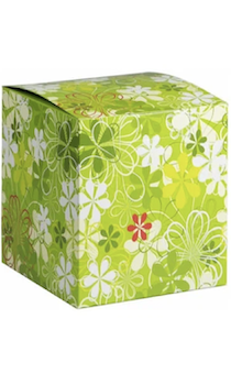 Подарочная цветная  коробка для кружки "Цветы-Зеленые"