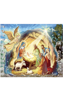 Блокнот формат А6, на пружине, 50 листов «C Рождеством Христовым!» Поклонение пастухов