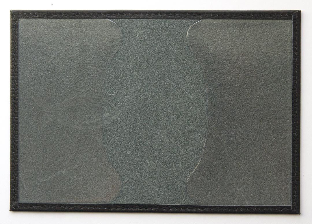 Обложка для паспорта (натуральная цветная кожа) , "Рыбка"  термопечать, цвет черный мрамор