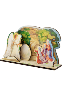 Настольный деревянный 3Д сувенир "Ангел у гроба!", размер 14,5*21 см