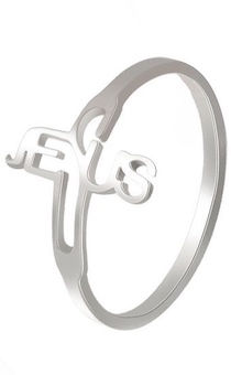 Кольцо в виде Креста и надпись"Jesus", материал сталь, 17 размер, цвет "серебро"