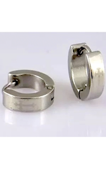 Сережки круглые "крестик" (пара, 2 шт), цвет "серебро", диаметр 1 см