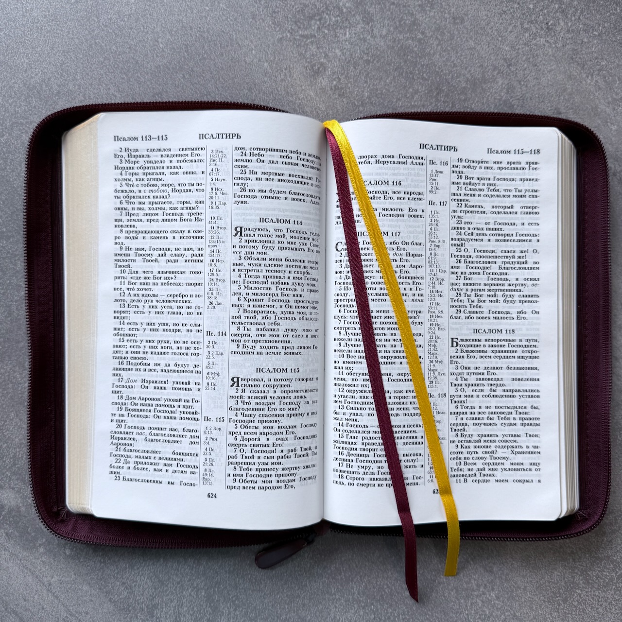 Библия 055z код 25055-54 термо штамп "руки молящегося", переплет из искусственной кожи на молнии, цвет темно-бордовый ребристый средний формат, 143*220 мм