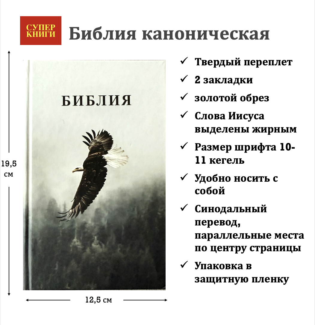 Библия 048 код 25048-55 дизайн, цветная печать"орел", твердый переплет, формат 125*195 мм
