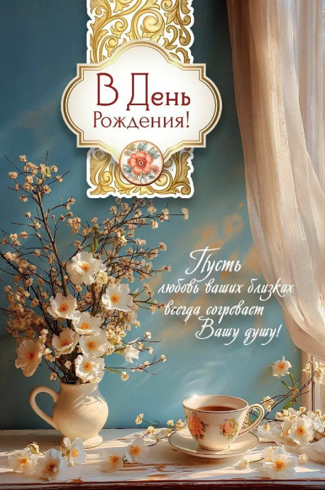 Открытка средняя поздравительная "В день рождения! Пусть любовь ваших близких всегда согревает Вашу душу!" 191113