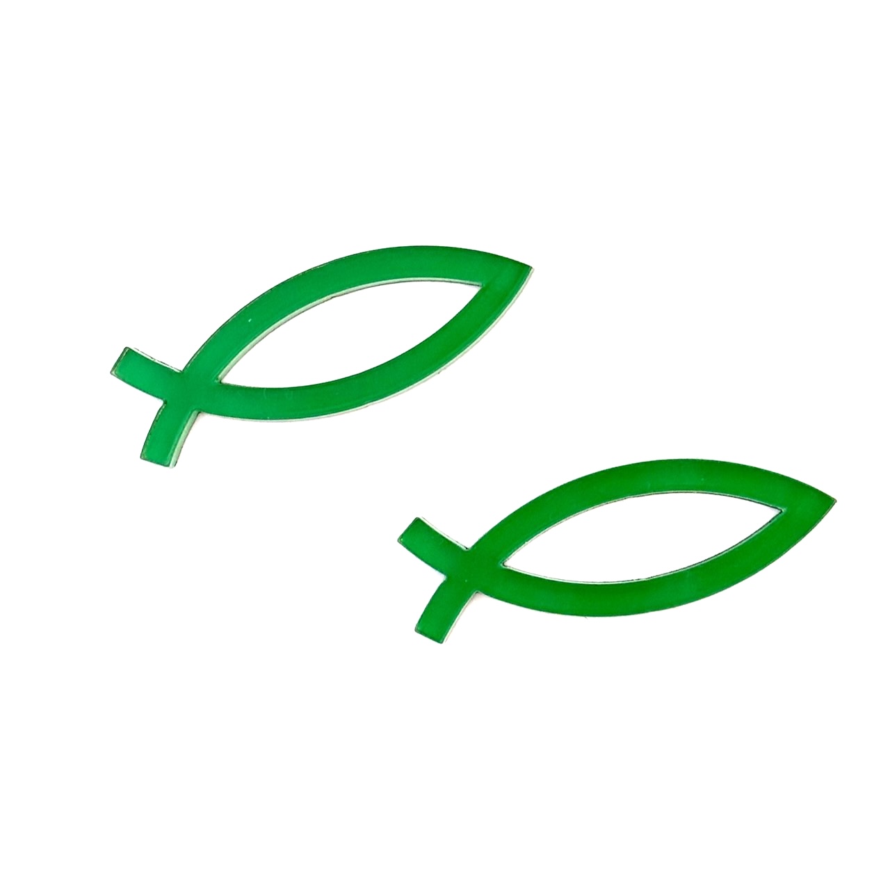 Наклейка "Рыбка" пластик 4,5*1,5 см, толщина 3мм, цвет светло-зеленый