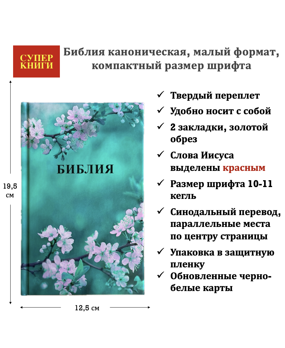 Библия 048 код 26048-60 цветная печать "Бирюза", твердый переплет, формат 125*195 мм
