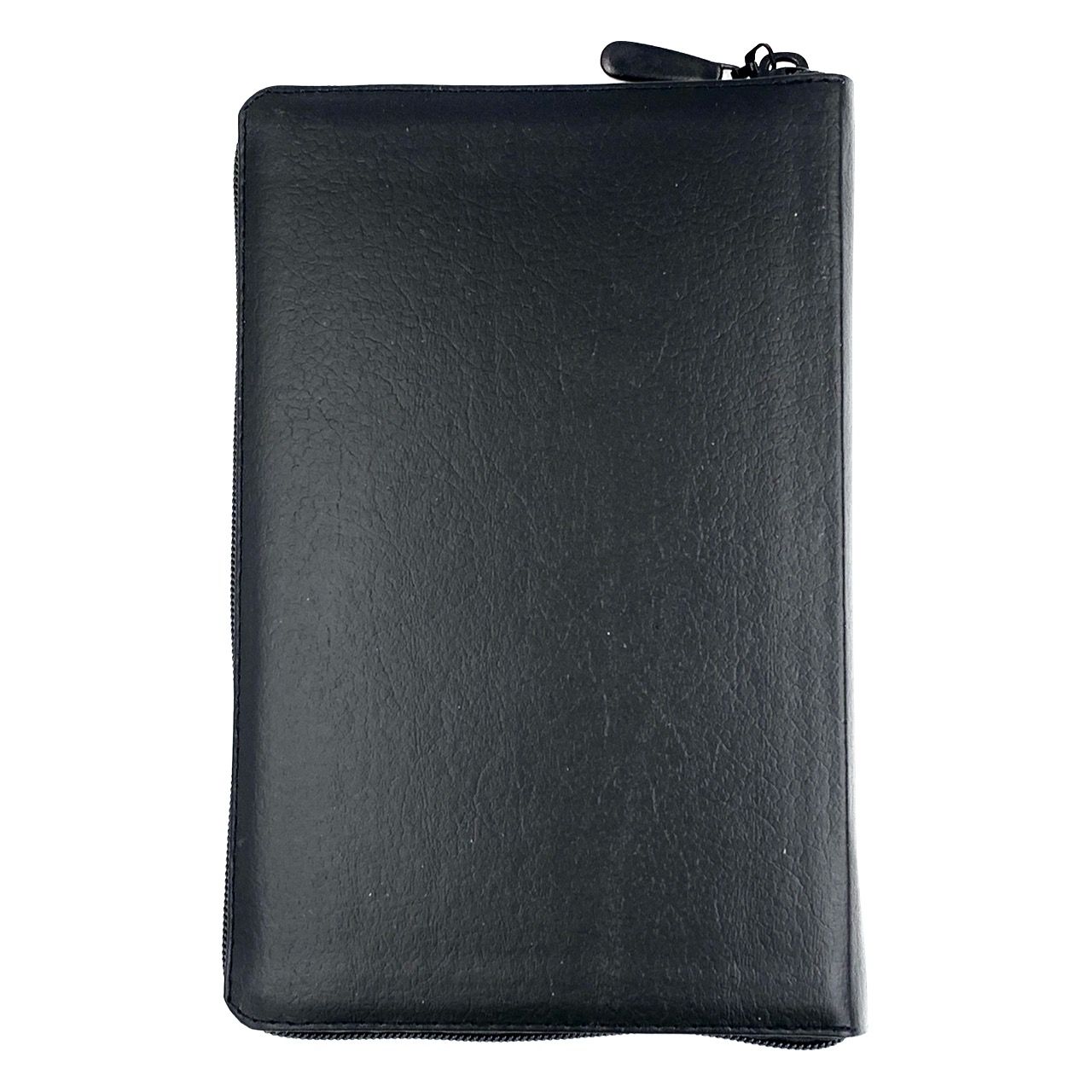 Библия 055z код 24055-52 дизайн "золотой лев", кожаный переплет на молнии, цвет черный пятнистый, средний формат, 143*220 мм