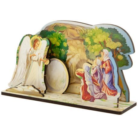 Настольный деревянный 3Д сувенир "Ангел у гроба!", размер 14,5*21 см