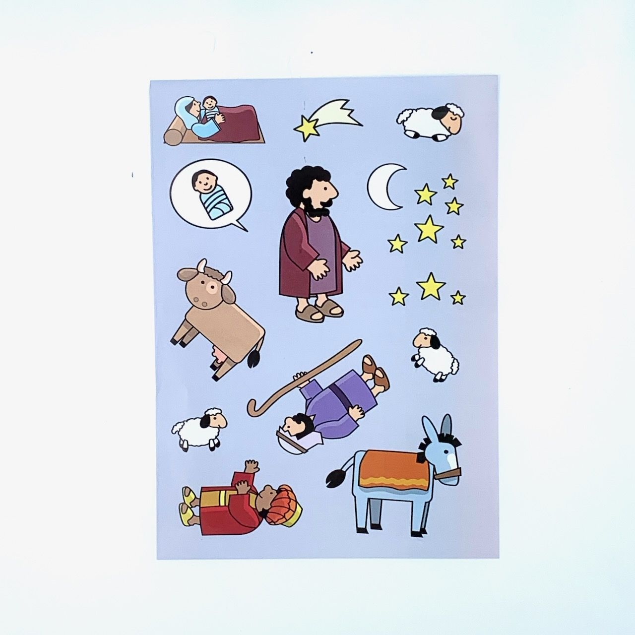 Рождественская история. Поделка с наклейками. Карточки, наклейки, задания. Для детей 4+