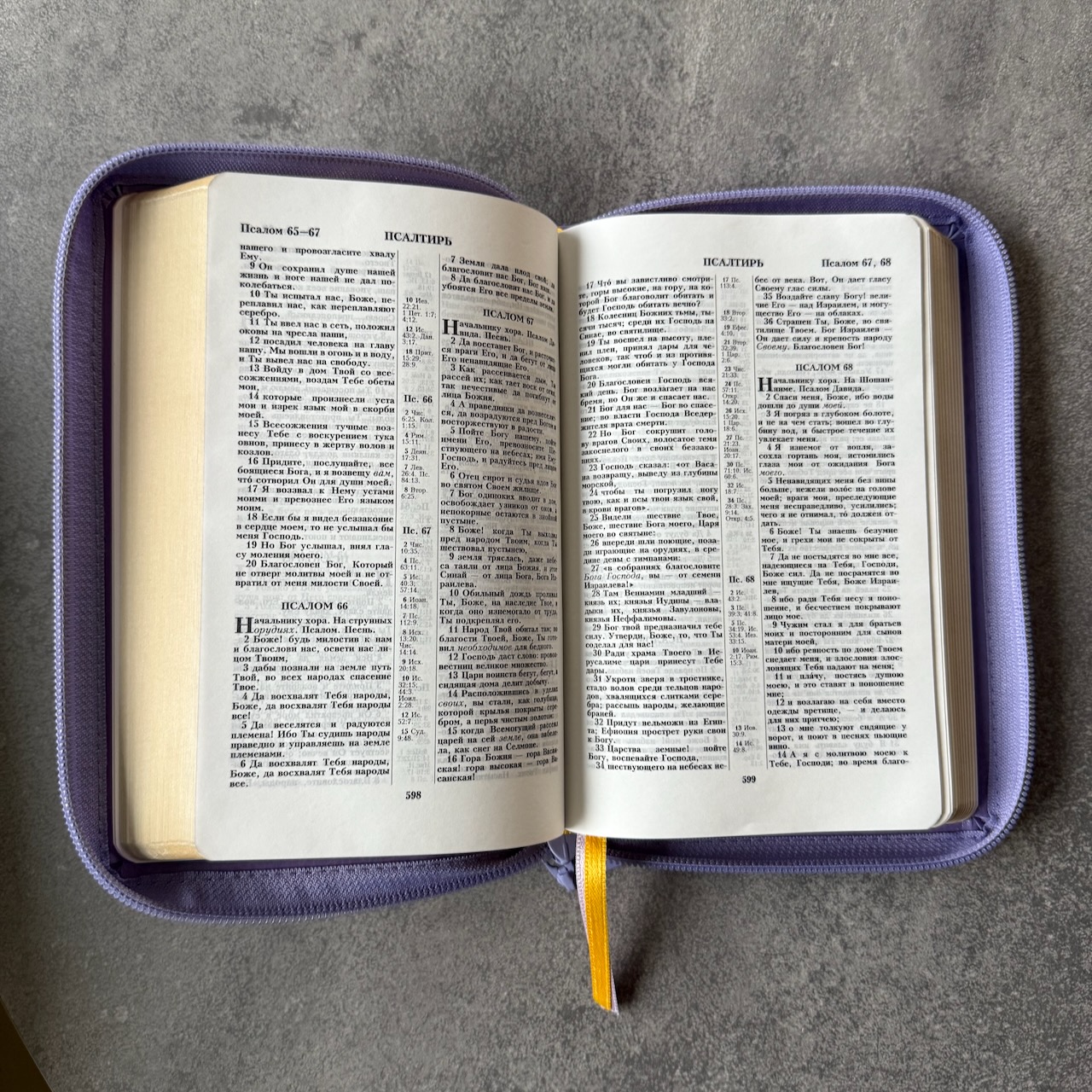 Библия 048 z код 25048-37 дизайн "термо штамп сердце", переплет из искусственной кожи на молнии, цвет светло-фиолетовый, формат 125*195 мм