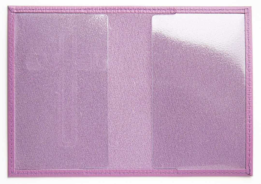 Обложка для паспорта (натуральная цветная кожа) , "Крест-Jesus" термопечать, цвета сиреневый