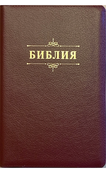 Библия 076zti код C2, дизайн "слово Библия", кожаный переплет на молнии с индексами, цвет бордо пятнистый, размер 180x243 мм