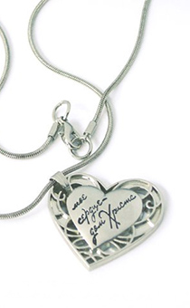Кулон металлический сердце "Мое сердце - дом Христа", цвет: серебро, металлическая цепочка