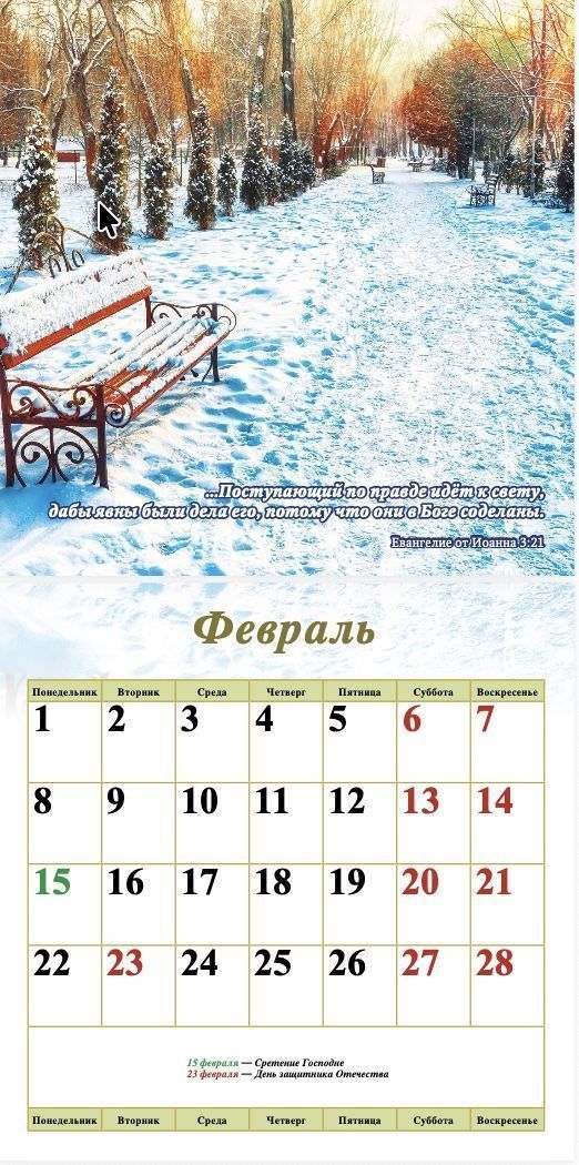 Календарь перекидной на скобе "Природа" на 29*29 см на 2027 (планер) на 12 листах