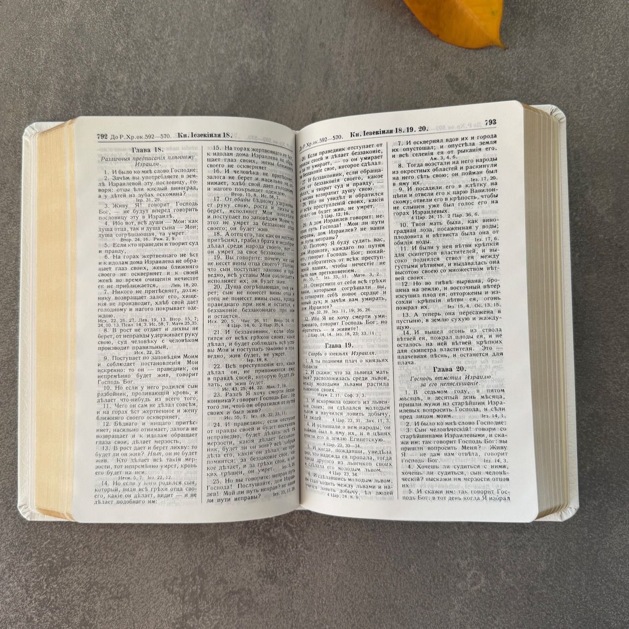 Дисконт светло-зеленое пятнышко с задней стороны обложки. Библия Геце 057, код 25057-16, цвет белый пятнистый, кожаный переплет, золотой обрез, две закладки, цветные карты, приложение Библейский спутник, размер 140*216 мм