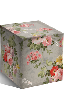 Подарочная цветная  коробка для кружки "Цветы-Пионы-Винтаж"