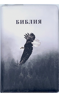 Библия 053zti код G1 цветная печать "орел", переплет из искусственной кожи на молнии с индексами, формат 140*202 мм, шрифт 11-12 кегель