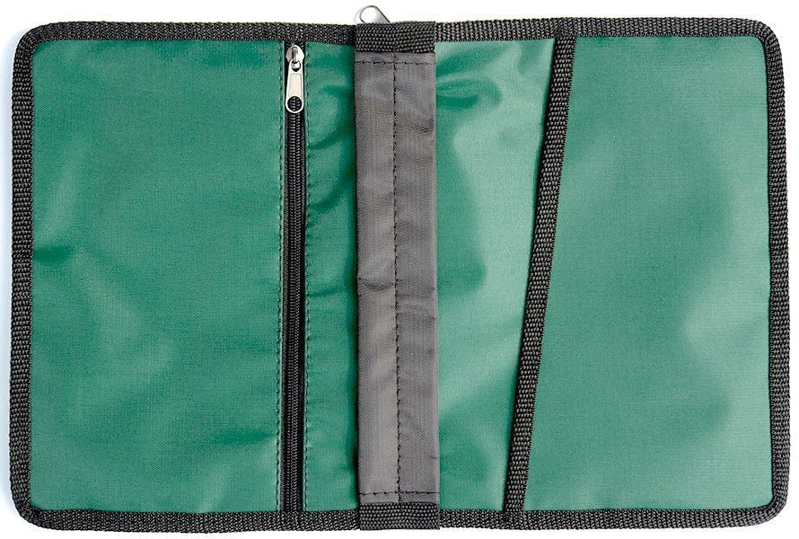 Чехол-сумка с ручкой на молнии для библии из гидронейлона цвет изумрудный, размер 15*22,2  см.  Для библии 047-048 формата (13,7х20 см)