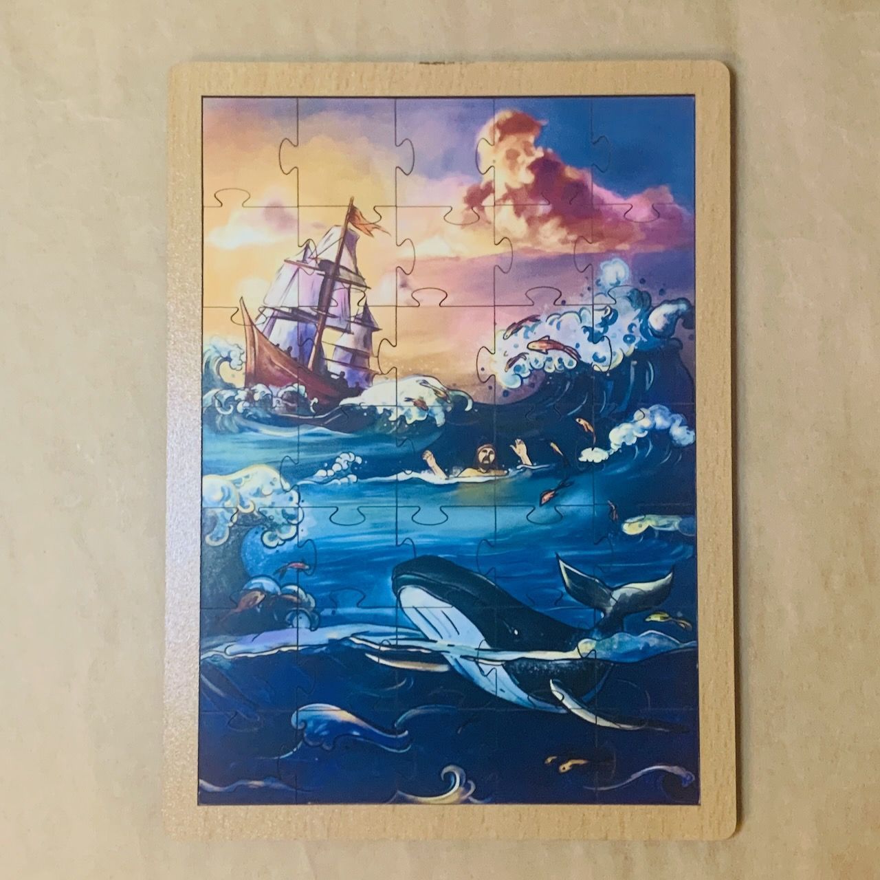 Пазл деревянный "Иона", размер в собранном виде 150*210 мм, 35  пазлов, для детей 3+