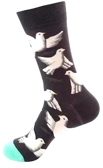 Носки черные с принтом «Голуби», размер 36-45