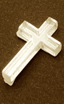 Наклейка "Крест" пластик 1,2*0,7 см, толщина 3 мм, цвет золото
