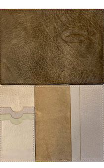 Обложка для паспорта "Бизнес", цвет светло-коричневый пятнистый (натуральная цветная кожа) , "Рыбка" 