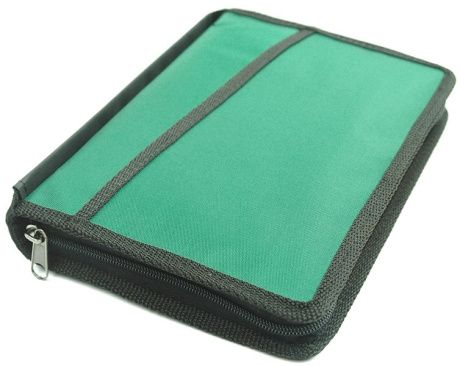 Чехол-сумка с ручкой на молнии для библии из гидронейлона цвет изумрудный, размер 15*22,2  см.  Для библии 047-048 формата (13,7х20 см)