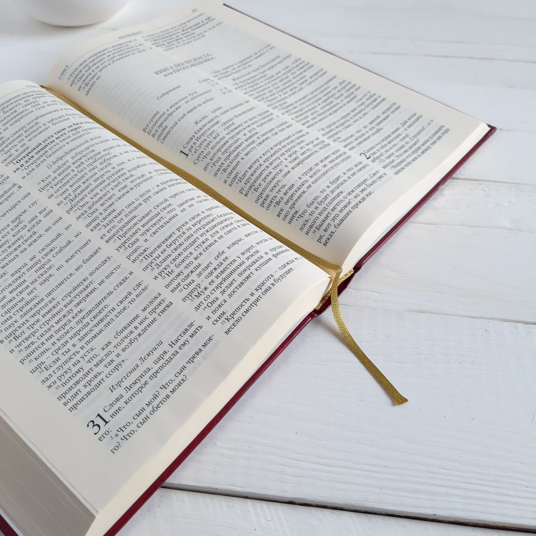 Библия (юбилейное издание, 073) большой формат, крупный шрифт, слова Иисуса выделены жирным, разм. 15*22,5 см, закладка