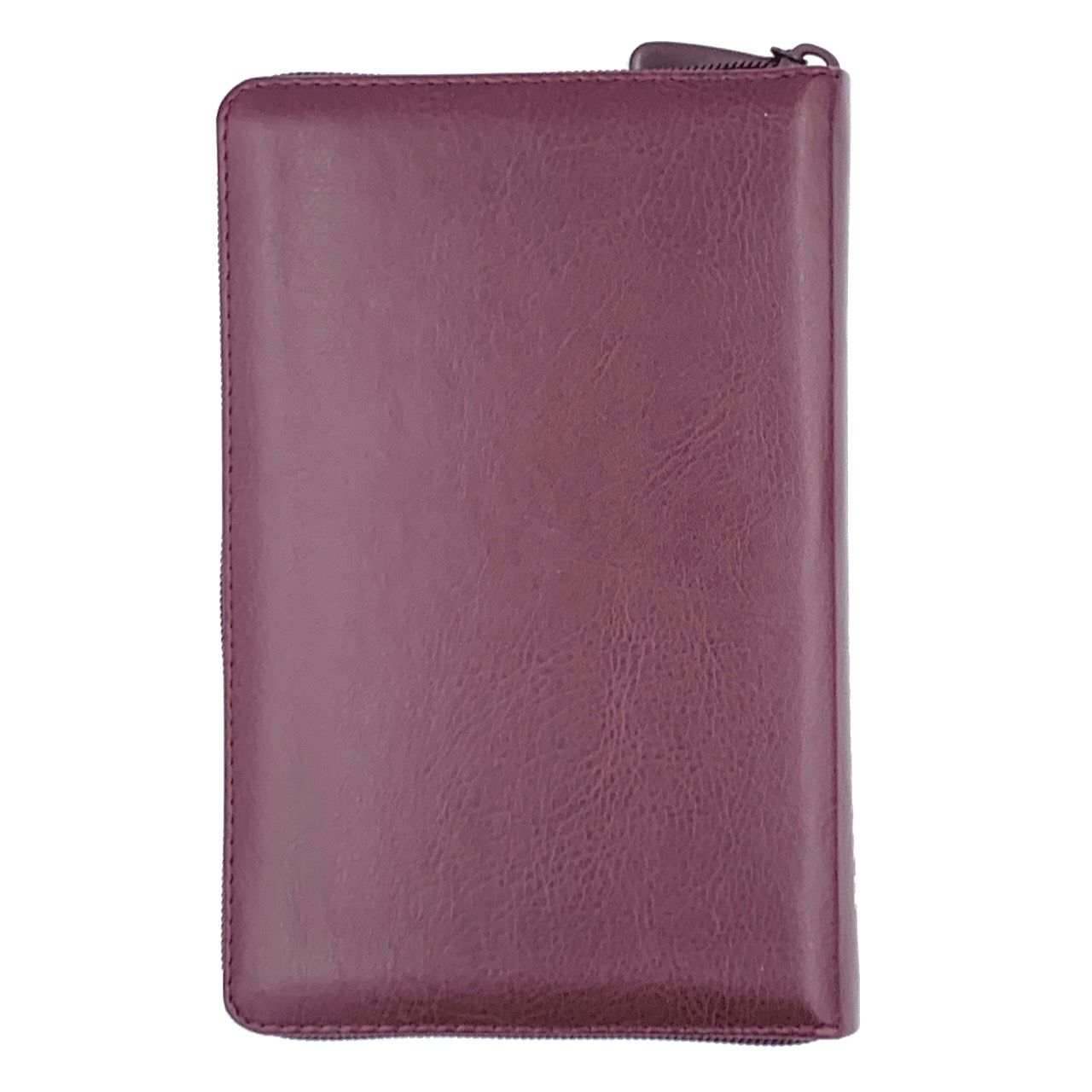 Библия 048 zti код 24048-19 дизайн "Библия с вензелем", переплет из искусственой кожи  на молнии с индексами, цвет темно-бордовый формат 125*195 мм