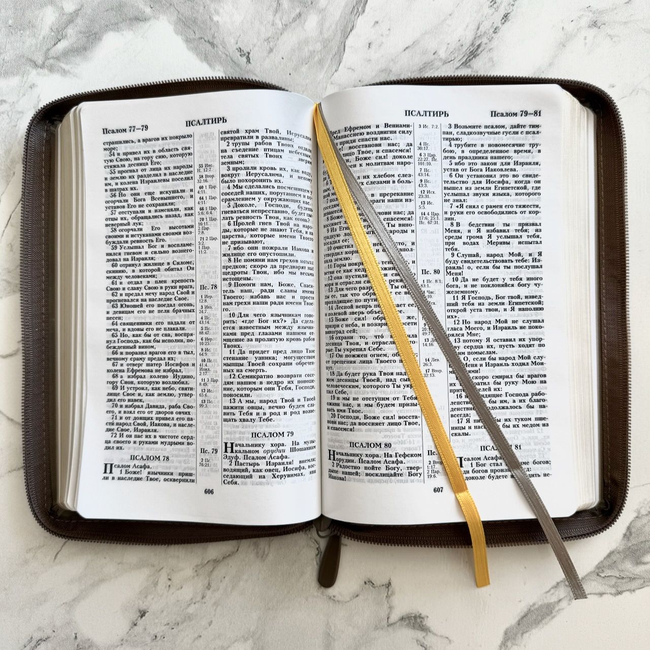 Библия 055 z код 26055-24 термо штамп "терновый венец", переплет из эко кожи на молнии, цвет серо-бежевый, средний формат, 143*220 мм