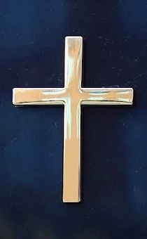 Наклейка на машину металл Крест цвет золото, размер 6,5*4,7 см