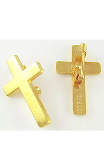 Значок "Крест" металлический , цвет "золото", размер 25*15 мм