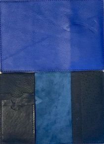 Обложка для паспорта "Бизнес", цвет синий  (натуральная цветная кожа) , "Рыбка"