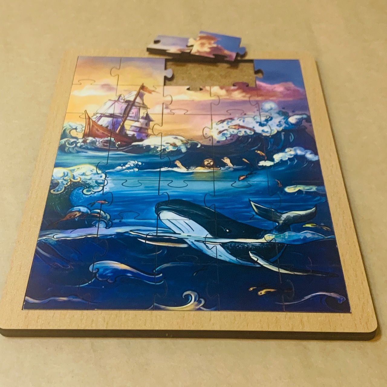 Пазл деревянный "Иона", размер в собранном виде 150*210 мм, 35  пазлов, для детей 3+