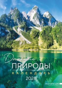 Календарь перекидной на пружине на 6 листах на 2026 год 30*42 см (большой) "Дыхание природы" (пейзажи)