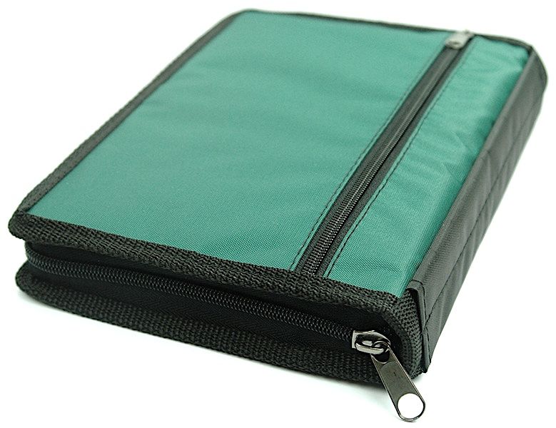 Чехол-сумка с ручкой на молнии для библии из гидронейлона цвет изумрудный, размер 14,4*22 см.  Для библии 051-053 формата (14х20см)
