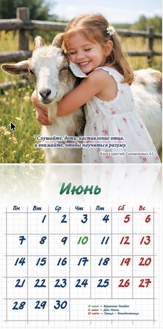 Календарь перекидной на скобе "Детский" на 29*29 см на 2027 год (планер) на 12 листах