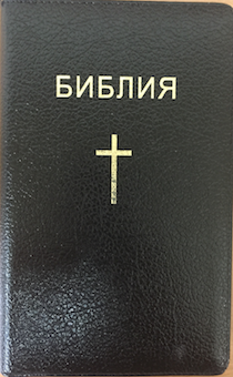 Библия 048z  кожаный переплет на молнии, черная, средний формат на молнии, 130*195 мм,парал. места по центру страницы,  закладка, золотой обрез) 