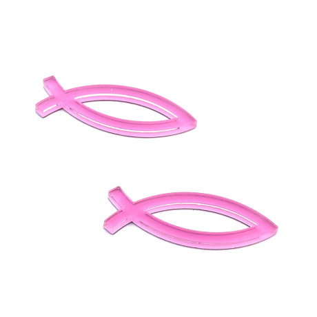 Наклейка "Рыбка" пластик 4,5*1,5 см, толщина 3мм, цвет сиреневый