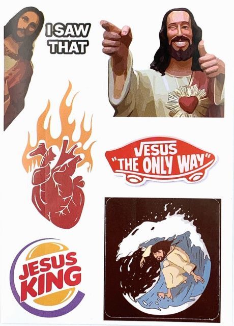 Наклейки листами А6 формата "Иисус" (6 наклеек)