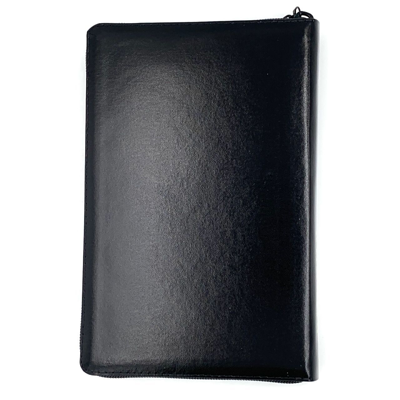 Библия 055z код 25055-28 кожаный переплет на молнии, цвет черный металлик, дизайн золотой лев, средний формат, 143*220 мм